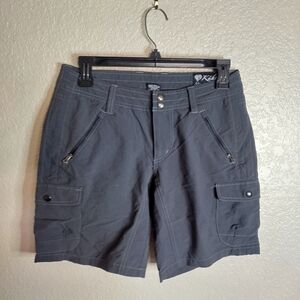 KUHL Kaya Mountain Culture Cargo Shorts Gray Pockets Outdoor Hiking Sz 4